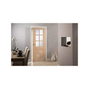 Barcelona 6 Light Clear Bevelled Glass Pre-Finished Oak Internal Door - 1981mm x 610mm -