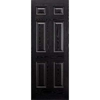 Colonial Black GRP Pre-Finished 6 Panel External Door - 2032mm x 813mm -
