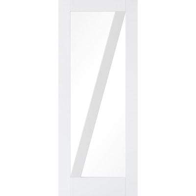 Barn White Primed 1 Glazed Clear Light Panel Internal Door - All Sizes - Doors