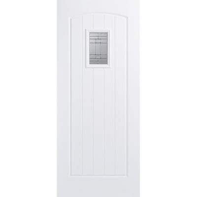 Cottage White GRP Pre-Finished 1 Double Glazed Lead Light Panel External Door - 1981mm x 838mm -