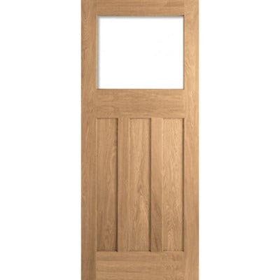 DX 30's Style Oak Unfinished 1 Unglazed Light Panel Internal Door - All Sizes - Hardware > Building Materials > Doors