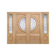 Empress Oak Unfinished 1 Double Glazed Bevelled Zinc Clear Light Panel External Door - All Sizes - Doors