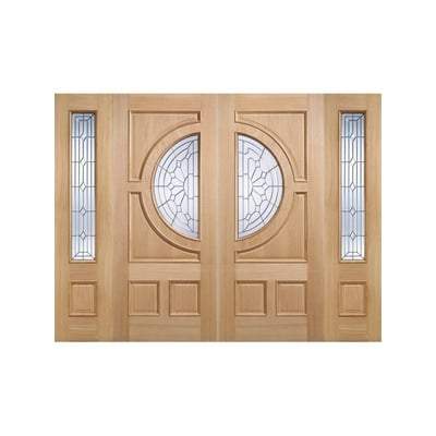 Empress Oak Unfinished 1 Double Glazed Bevelled Zinc Clear Light Panel External Door - All Sizes - Doors