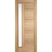 Goodwood Oak Unfinished 1 Double Glazed Frosted Light Panel External Door - All Sizes - Doors