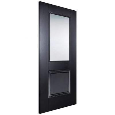 Arnhem Black Primed 1 Glazed Clear Bevelled Light Panel Interior Door - 1981mm x 686mm -
