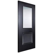 Arnhem Black Primed 1 Glazed Clear Bevelled Light Panel Interior Door - 1981mm x 838mm -