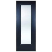 Eindhoven Black Primed 1 Glazed Clear Bevelled Light Panel Interior Door - All Sizes - Doors
