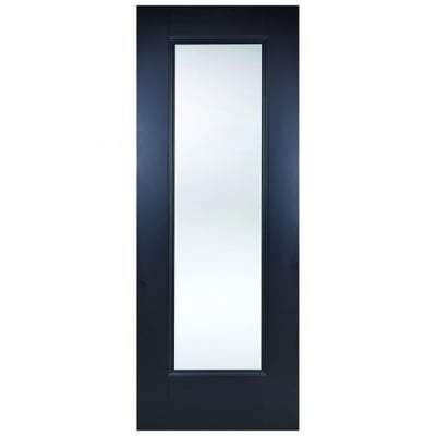Eindhoven Black Primed 1 Glazed Clear Bevelled Light Panel Interior Door - 1981mm x 838mm -