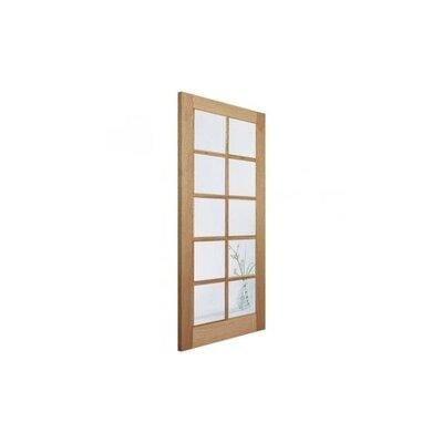 Oak SA 10 Glazed Clear Light Panels Un-Finished Internal Door - 1981mm x 686mm -