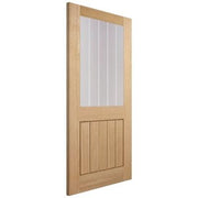 Oak Mexicano Half Light With Silkscreen Un-Finished Internal Door - All Sizes - Doors