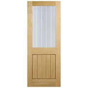 Oak Belize 1 Light Panel Silkscreen Glazed Un-Finished Internal Door - All Sizes - Doors