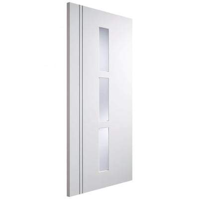 Sierra Blanco White Pre-Finished 3 Glazed White Frosted Panels Interior Door - 1981mm x 762mm -