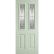 Malton Light Green GRP Pre-Finished 2 Double Glazed Lead Light Panels - 2032mm x 813mm -