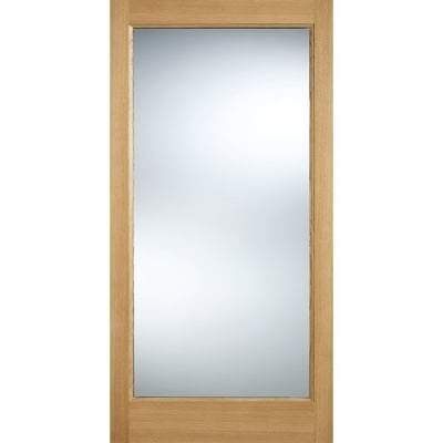 Pattern 10 Oak Unfinished 1 Double Glazed Clear Light Panel External Door - 1981mm x 762mm -