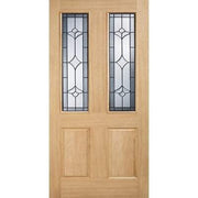 Salisbury Oak Unfinished 2 Part Obscure Double Glazed Light Panels External Door - All Sizes - Doors