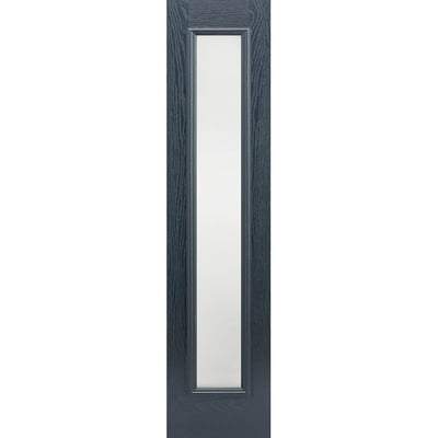 GRP Pre-Finished 1 Double Glazed Frosted Light Panel Sidelight 2032mm x 356mm - Grey -