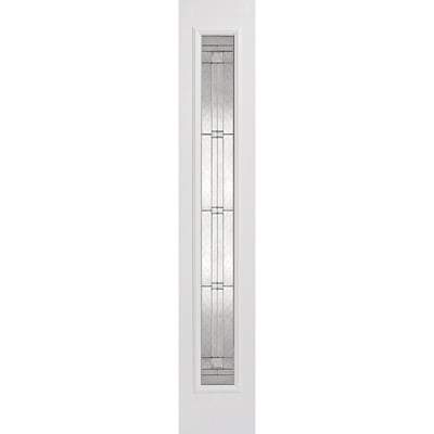 Elegant White GRP Pre-Finished 1 Double Glazed Lead Light Panel Sidelight - 2032mm x 356mm - Doors