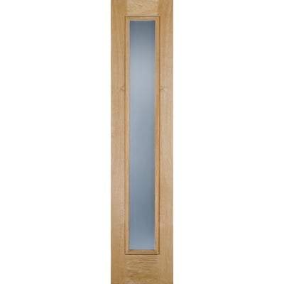 Oak Unfinished 1 Double Glazed Frosted Panel External Door Sidelight - 2057mm x 457mm - Doors