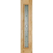 Universal Oak Unfinished 1 Double Glazed Lead Panel External Door Sidelight - 2057mm x 457mm - Doors