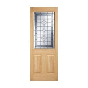 Winchester Oak Unfinished 1 Part Obscure Double Glazed Light Panel External Door - All Sizes - Doors