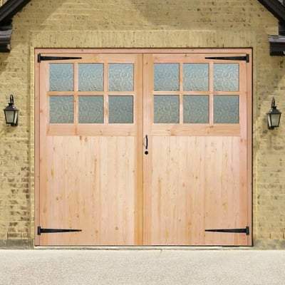Redwood 12 Glazed Flemish Light Panels Pair Garage Doors - All Sizes - Doors