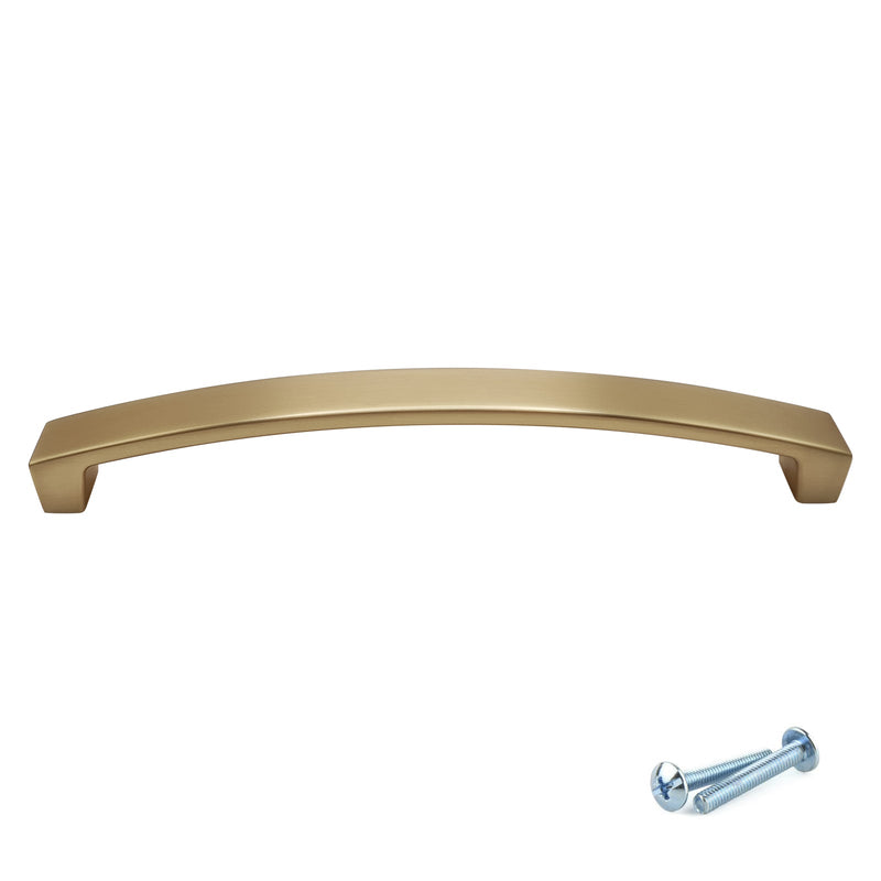 M4TEC Bow Pull Handle Brushed Brass Door, Drawer & Cupboard VE9 - Hardware > Hardware Accessories > Cabinet Hardware > Cabinet Knobs & Handles Cabinet Knobs & Handles