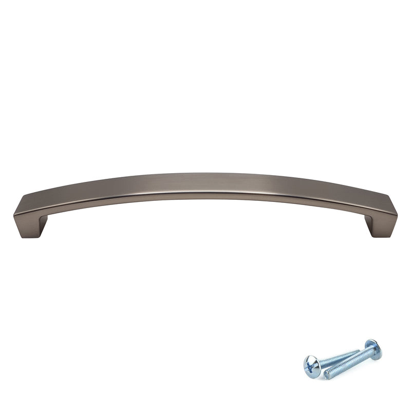 M4TEC Bow Pull Handle Matt Satin Nickel Door, Drawer & Cupboard VE9 - Hardware > Hardware Accessories > Cabinet Hardware > Cabinet Knobs & Handles Cabinet Knobs & Handles