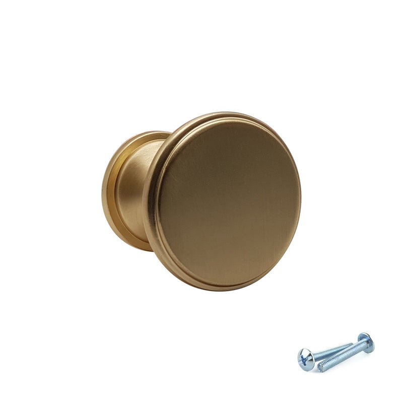 M4TEC Knob Handle Brushed Brass Doors, Drawers or Cupboards VG7 Series 25mm 10 pack - Hardware > Hardware Accessories > Cabinet Hardware > Cabinet Knobs & Handles Cabinet Knobs & Handles