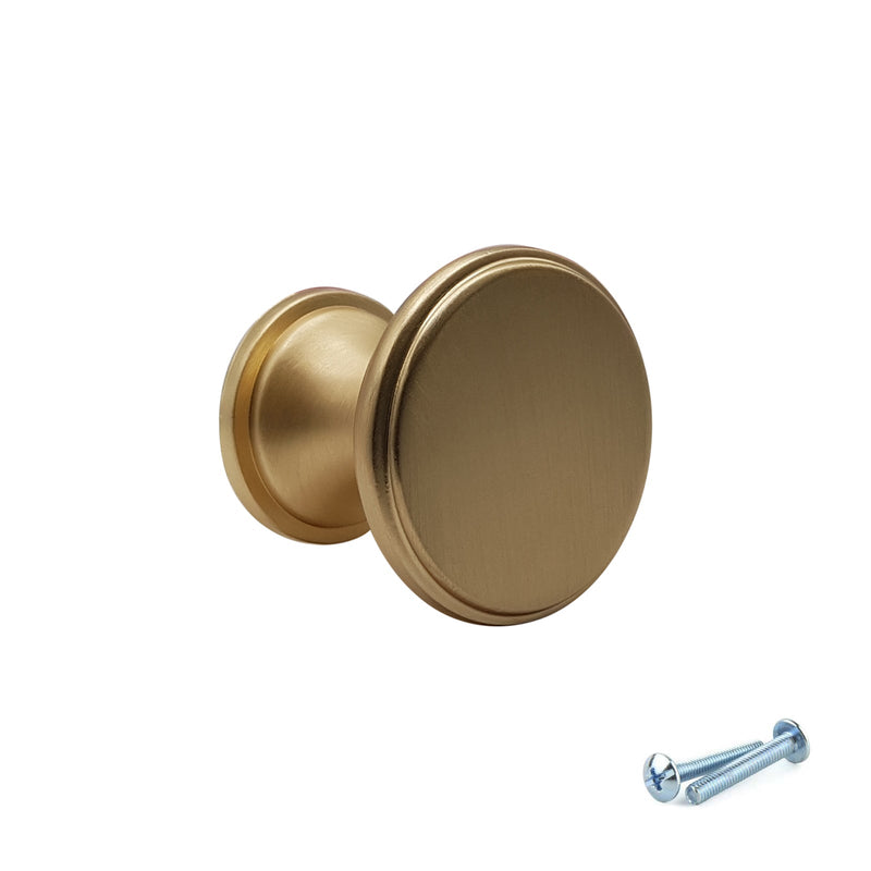 M4TEC Knob Handle Brushed Brass Doors or Cupboards VG7 Series 25mm - Hardware > Hardware Accessories > Cabinet Hardware > Cabinet Knobs & Handles Cabinet Knobs & Handles
