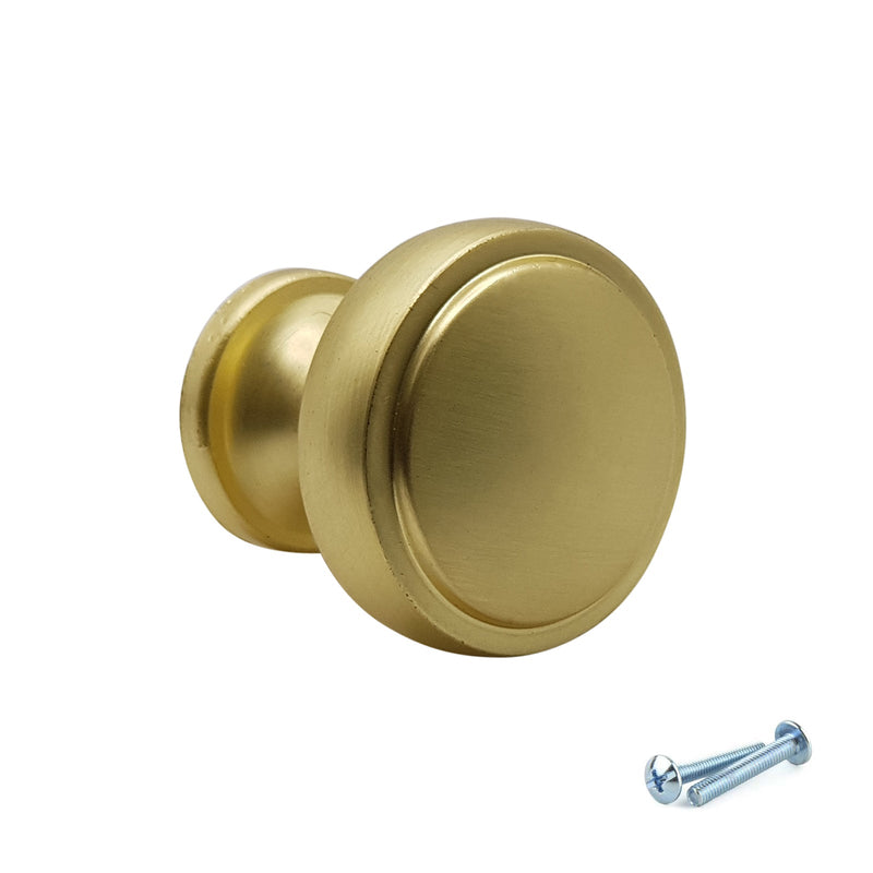 M4TEC Knob Handle Brushed Brass Doors or Cupboards VG7 Series 28mm - Hardware > Hardware Accessories > Cabinet Hardware > Cabinet Knobs & Handles Cabinet Knobs & Handles