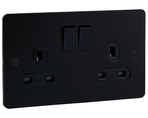 Caradok 2G Matt Black Socket - Black Screws - Home & Garden > Lighting Caradok - Heavy Metal - Black