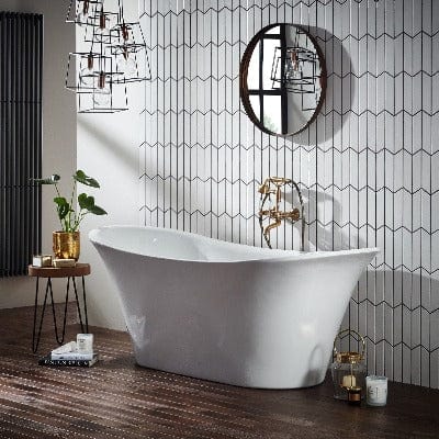 Bow Traditional Freestanding Double Ended Bath w/ Integrated Waste - All Colours - Bathrooms