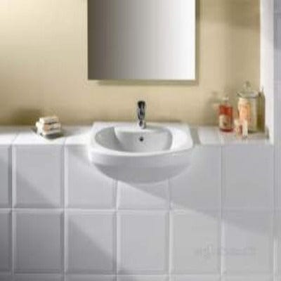 Senso Ceramic 560mm Semi-Countertop Basin - 1 Tap Hole - Bathrooms