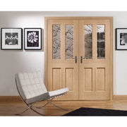 Malton Internal Oak Rebated Door Pair with Clear Bevelled Glass - Doors