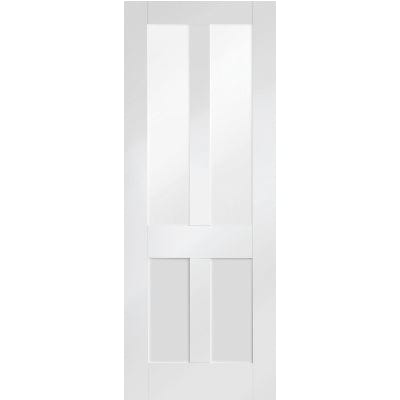 Malton Shaker Internal White Primed Door with Clear Glass -