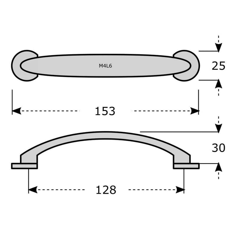 Matt Nickel Cupboard Door Handle M4TEC Cairn L6 - Hardware > Hardware Accessories > Cabinet Hardware > Cabinet Knobs & Handles Cabinet Knobs & Handles