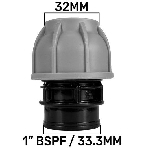 MDPE Straight Joiner 32mm - 1" BSPF - Hardware > Plumbing Tech Hose & Fittings