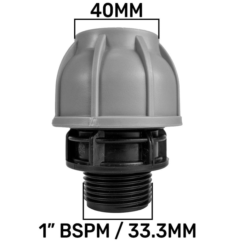 MDPE Straight Joiner 40mm - 1" BSPM - Hardware > Plumbing Tech Hose & Fittings