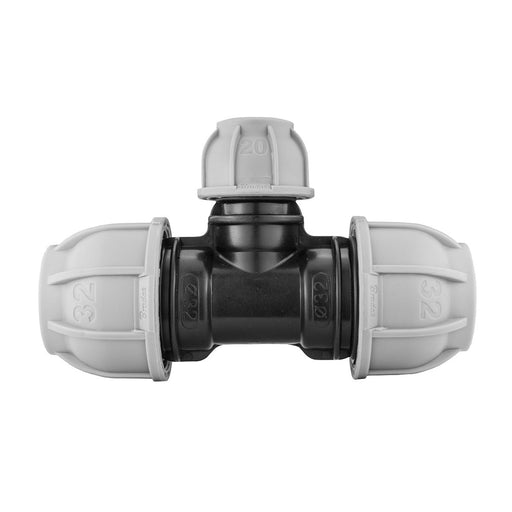 MDPE Tee Reducing 32mm - 20mm - 32mm - Hardware > Plumbing Tech Hose & Fittings