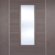 Vancouver Medium Grey Laminated 1 Glazed Clear Light Panel Interior Door - All Sizes - Doors
