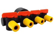 4-Way Manifold with Valves for Micro Irrigation Tube - Home & Garden > Lawn & Garden > Watering & Irrigation > Garden Hose Fittings & Valves > Garden Hose Fittings Garden watering