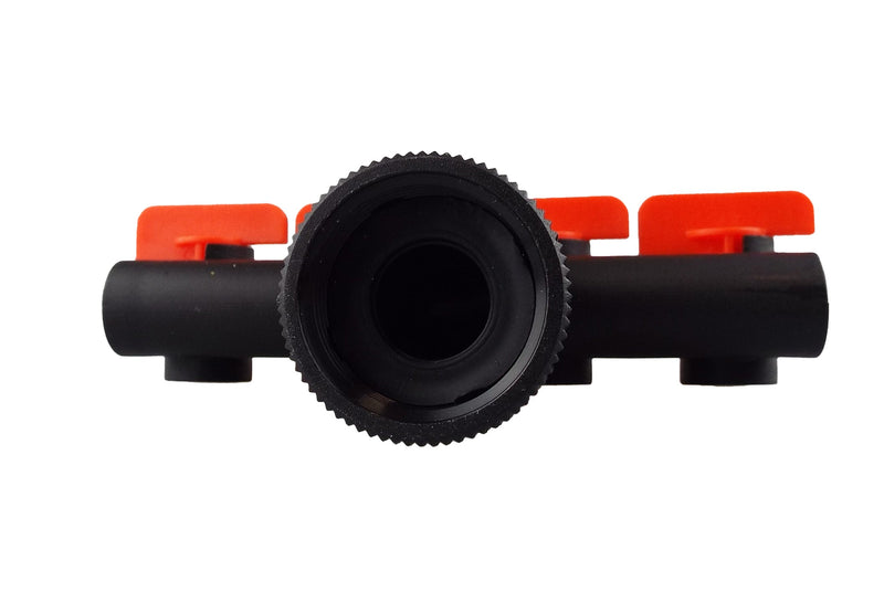 4-Way Manifold with Valves for Micro Irrigation Tube - Home & Garden > Lawn & Garden > Watering & Irrigation > Garden Hose Fittings & Valves > Garden Hose Fittings Garden watering