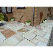 Traditional Mint Fossil Sandstone Paving Pack (19.50m2 - 66 Slabs / Mixed Pack) -