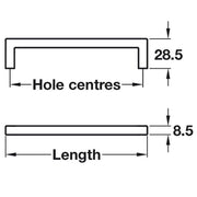 Modern Polished Chrome Kitchen Cabinet Door Bar Handle Balimore HAF108 - Hardware > Hardware Accessories > Cabinet Hardware > Cabinet Knobs & Handles Cabinet Knobs & Handles