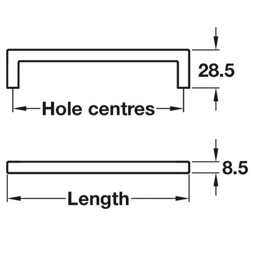 Modern Polished Chrome Kitchen Cabinet Door Bar Handle Balimore HAF108 - Hardware > Hardware Accessories > Cabinet Hardware > Cabinet Knobs & Handles Cabinet Knobs & Handles