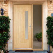Newbury Oak Unfinished External Door w/ 1 Frosted Double Glazed Light Panel - All Sizes - Doors