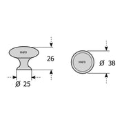 Nickel Cupboard Knob Handle M4TEC Gillock F9 - Hardware > Hardware Accessories > Cabinet Hardware > Cabinet Knobs & Handles Cabinet Knobs & Handles