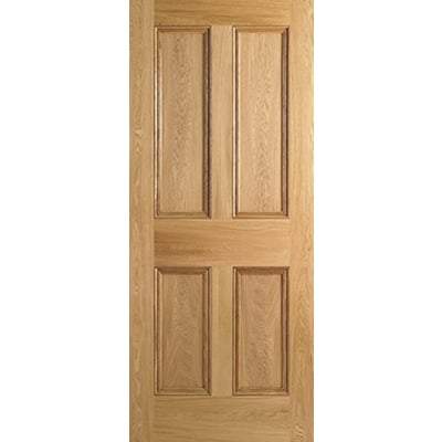 Oak 4 Panel Un-Finished Internal Door - 2032mm x 813mm -