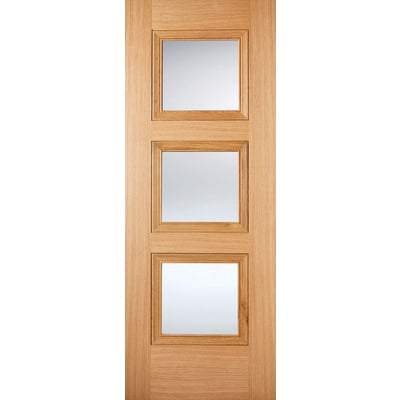 Oak Amsterdam 3 Light Panel Pre-Finished Internal Door - All Sizes - Doors