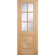 Barcelona 6 Light Clear Bevelled Glass Pre-Finished Oak Internal Door - 1981mm x 610mm -